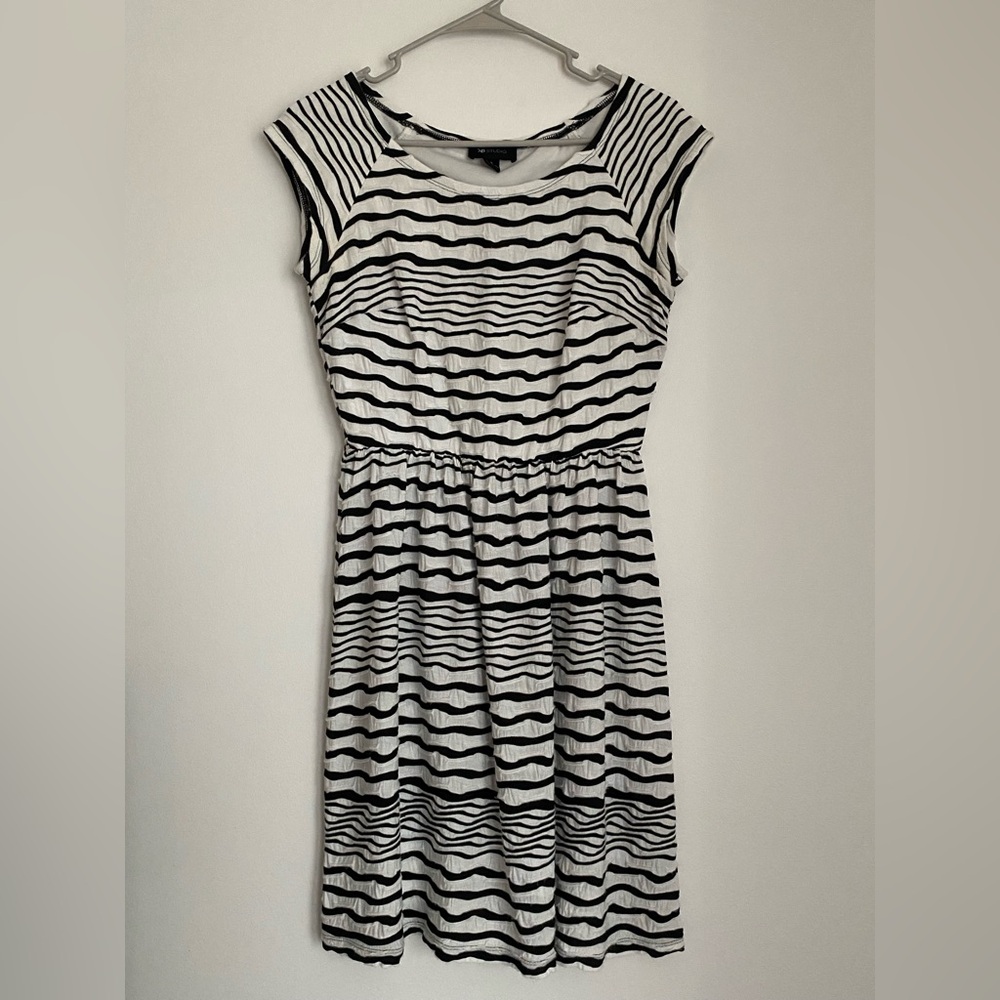 AB Studio Black and White Striped Dress